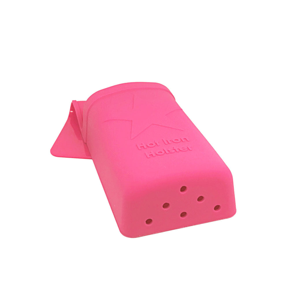 Hot Iron Holster | Pink | Adhesive-Free Silicone Storage Pocket for Organization and Travel | Heat Resistant to 500°F | Ideal for Curling Irons, Hair Straighteners, and Other Hot Tools